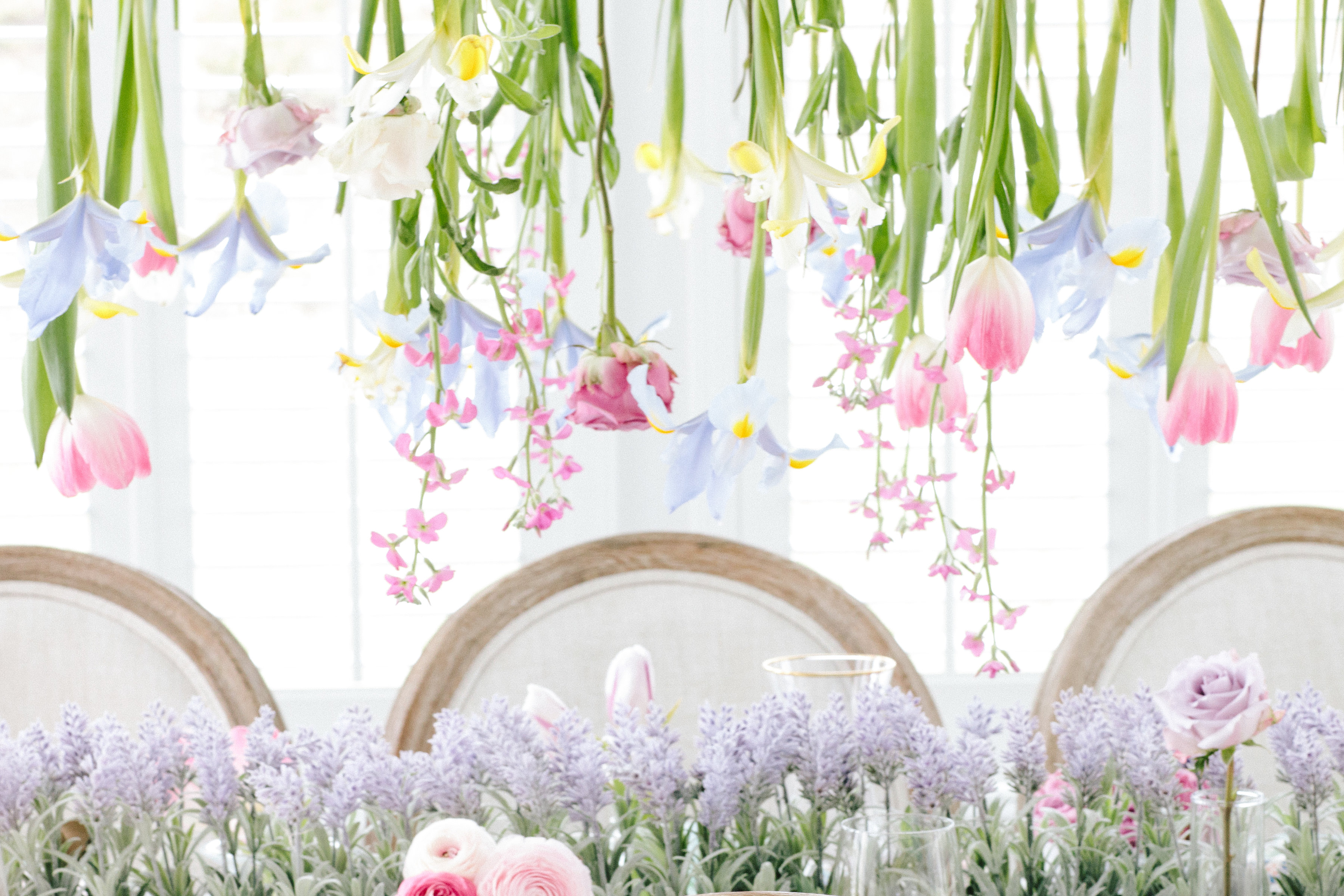 Easter brunch floral tablescape